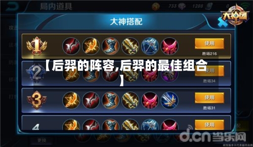 【后羿的阵容,后羿的最佳组合】