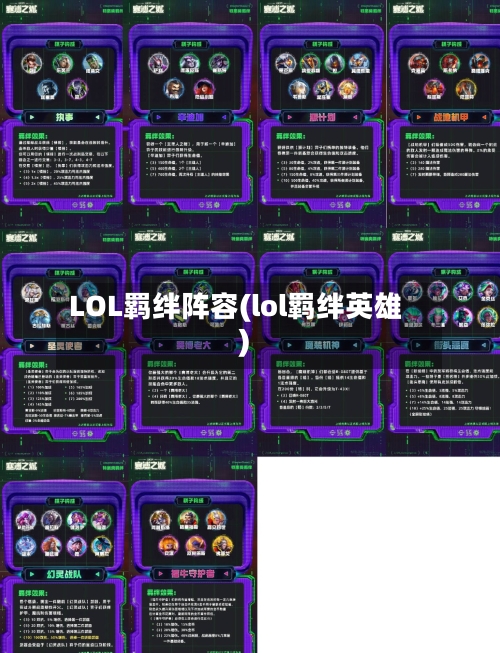 LOL羁绊阵容(lol羁绊英雄)