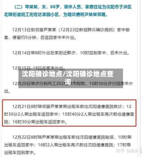 沈阳确诊地点/沈阳确诊地点查询