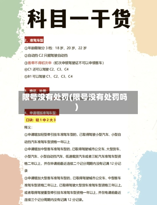 限号没有处罚(限号没有处罚吗)
