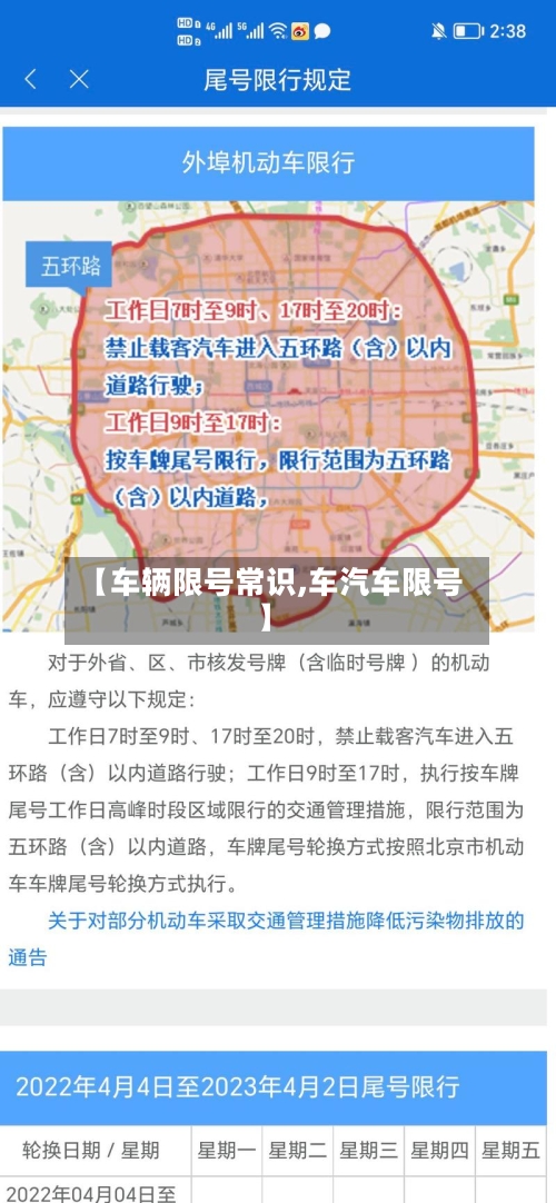 【车辆限号常识,车汽车限号】