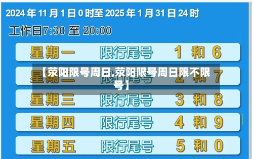 【荥阳限号周日,荥阳限号周日限不限号】-第3张图片