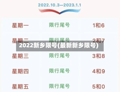 2022新乡限号(最新新乡限号)