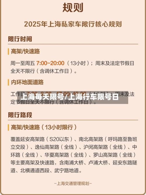 上海每天限号/上海行车限号日-第3张图片