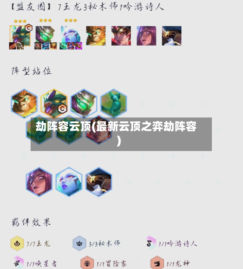劫阵容云顶(最新云顶之弈劫阵容)-第2张图片
