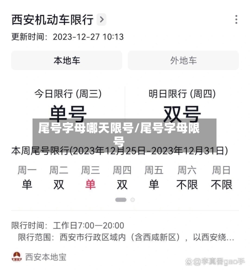 尾号字母哪天限号/尾号字母限号