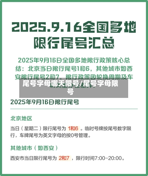 尾号字母哪天限号/尾号字母限号-第2张图片