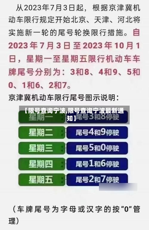 【限号查询宁波,限号查询宁波最新通知】
