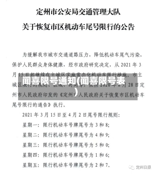 闻喜限号通知(闻喜限号表)-第2张图片