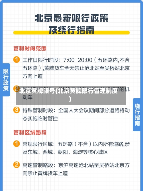 北京黄牌限号(北京黄牌限行管理制度)