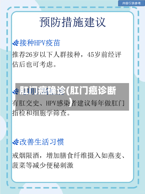 肛门癌确诊(肛门癌诊断)