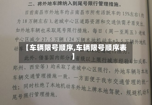 【车辆限号顺序,车辆限号顺序表】-第2张图片