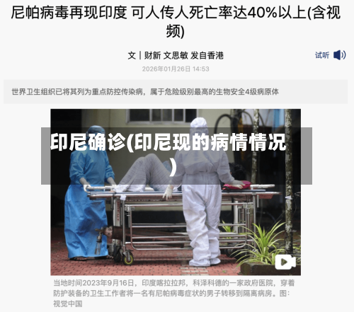 印尼确诊(印尼现的病情情况)