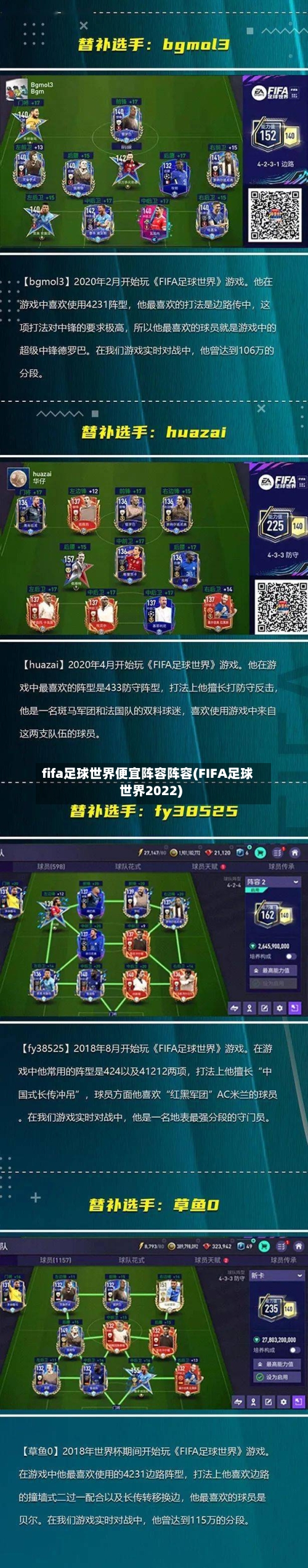 fifa足球世界便宜阵容阵容(FIFA足球世界2022)