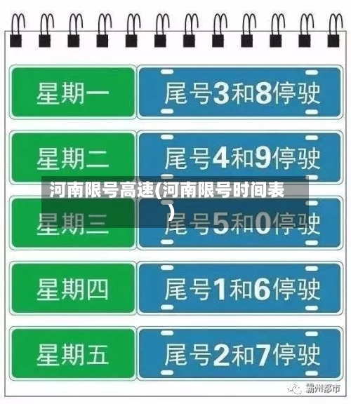 河南限号高速(河南限号时间表)