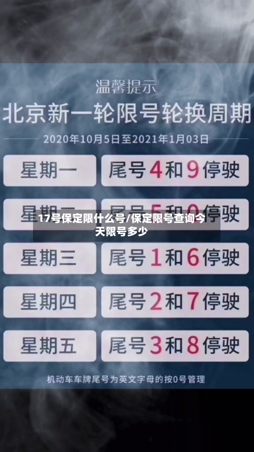 17号保定限什么号/保定限号查询今天限号多少-第3张图片