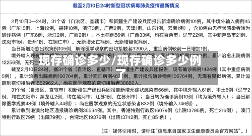 现存确诊多少/现存确诊多少例了