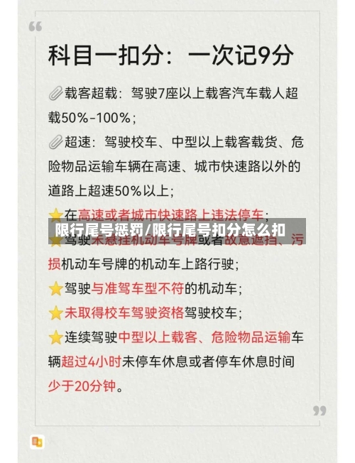 限行尾号惩罚/限行尾号扣分怎么扣