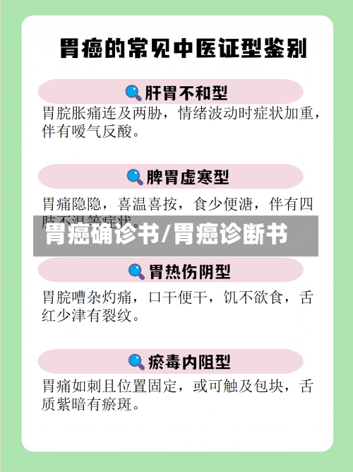 胃癌确诊书/胃癌诊断书